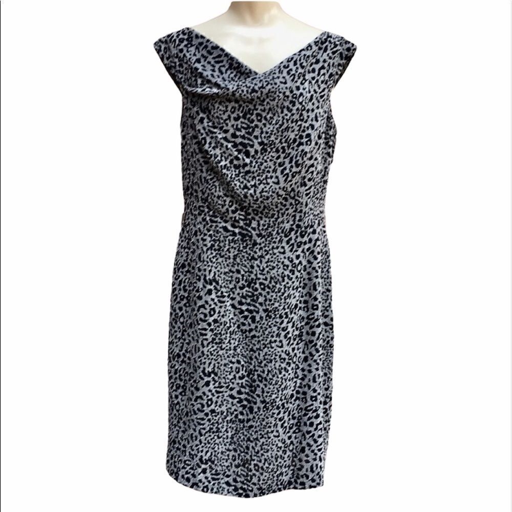 Isabella DeMarco Leopard Tweed Bateau Neck Dress